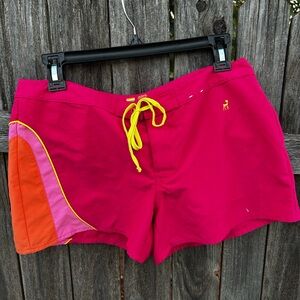 Old Navy Pink Athletic Shorts with Yellow and Orange Accents